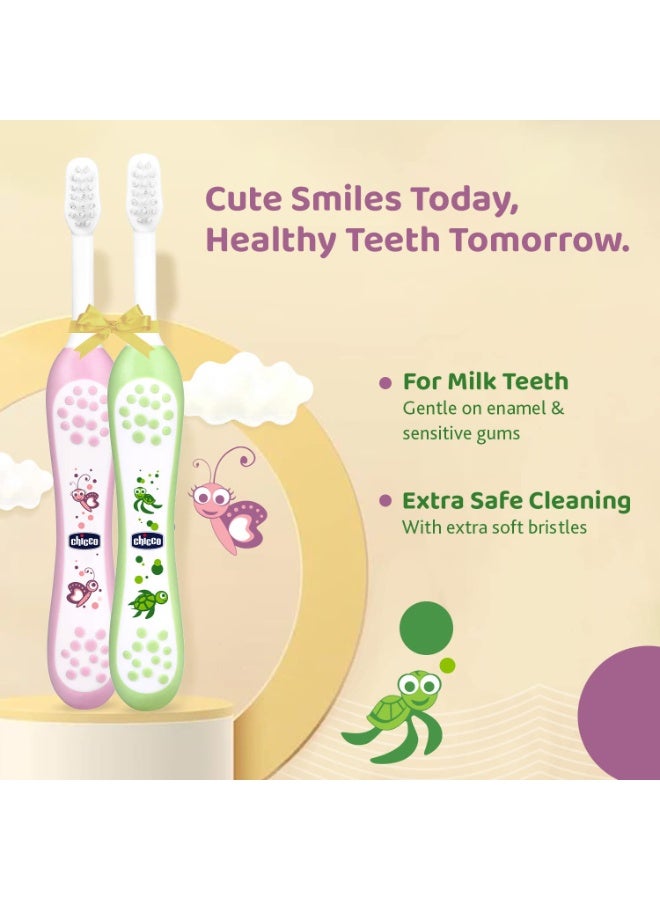 Chicco Toothbrush Set Pink+Green 6M-36M, manual, Baby - Image 4